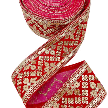 Sequinned Embroidered Velvet Trim Indian Sari Border, Sequin Trimming, Sequins Lace